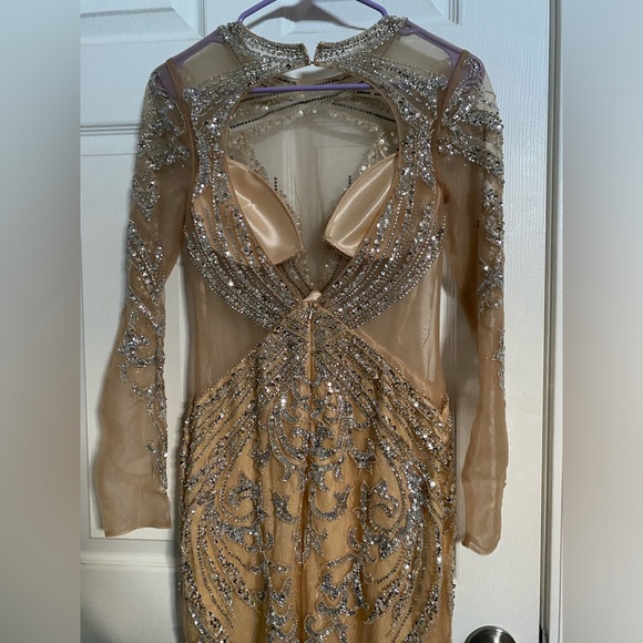 Jasz Couture - 6204 Illusion Embellished Sheath Gown - Picture 6 of 7